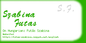szabina futas business card