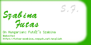 szabina futas business card